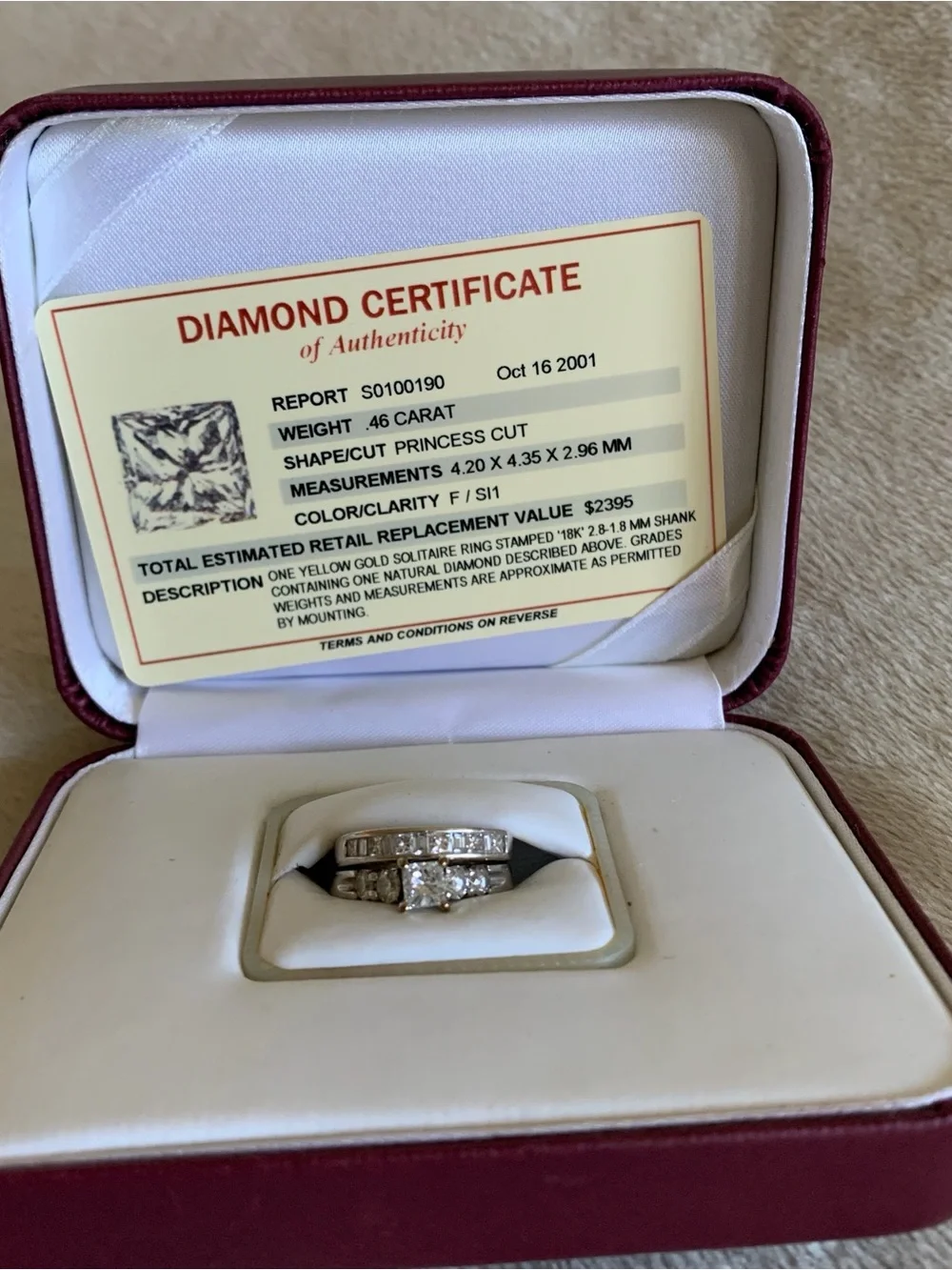 Diamond Bridal set with certificate of authenticity